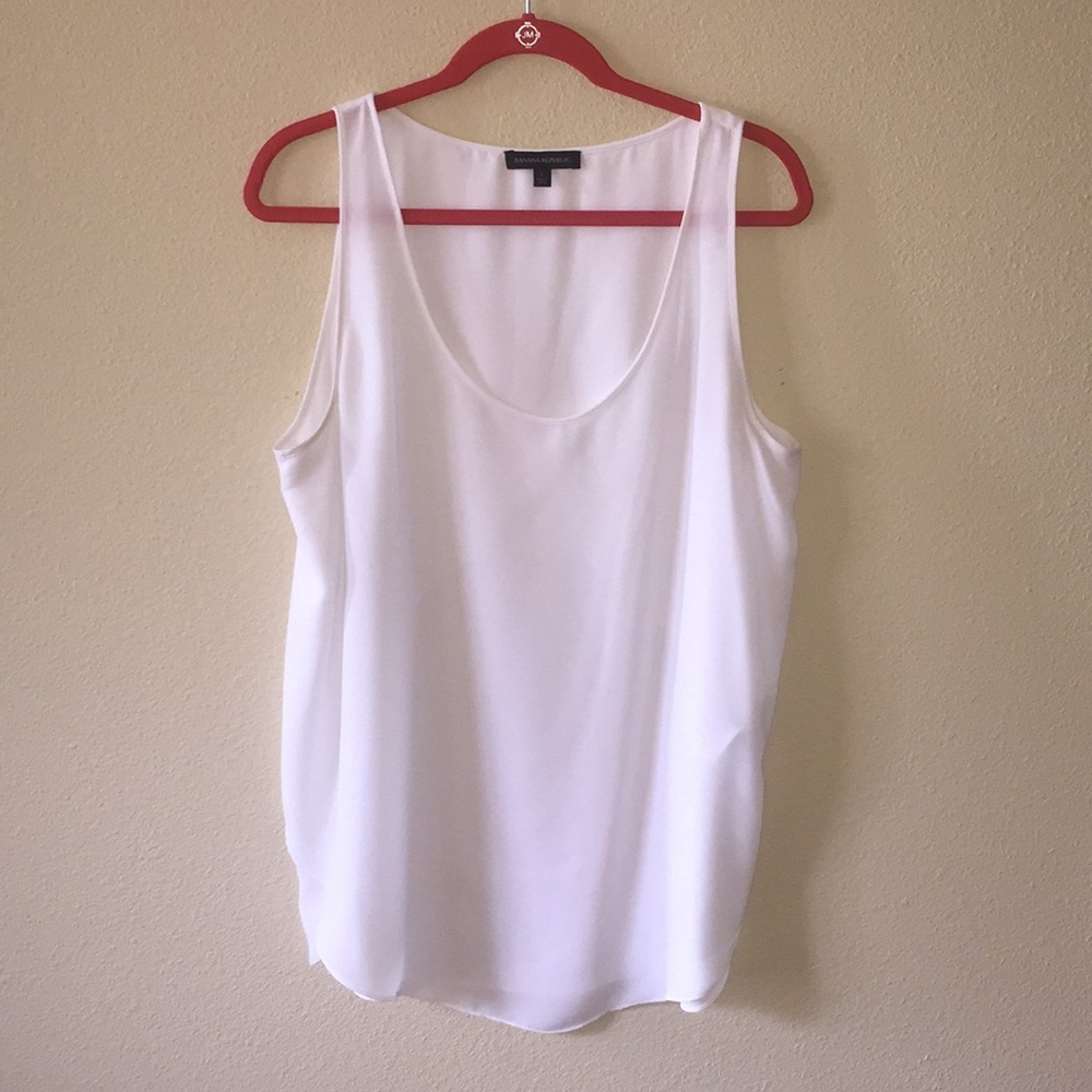 White sleeveless blouse by Banana Republic